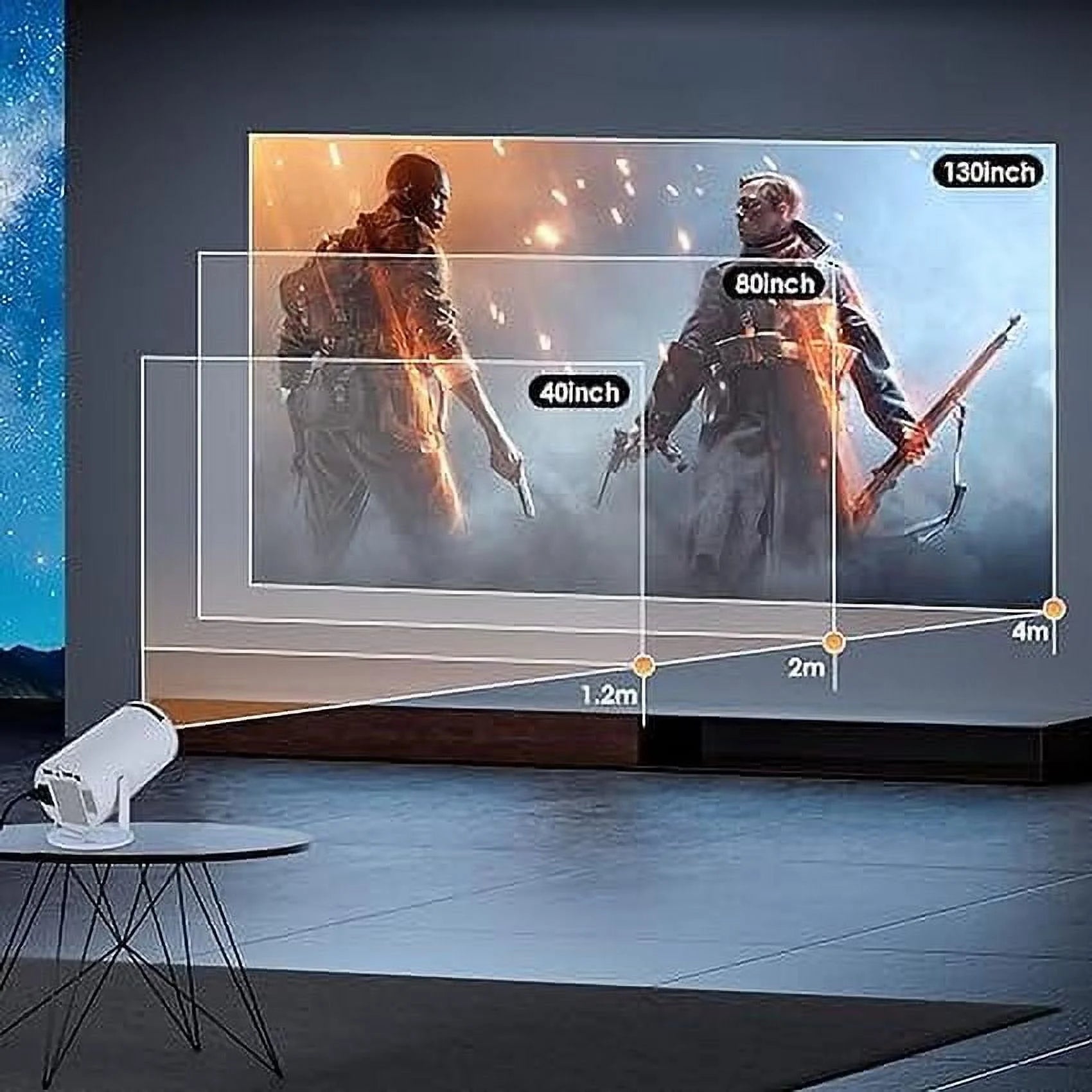 4K Smart Projector Android TV 5G Wifi 6 Freestyle LED Home Theater Cinema BT Home Theater Projector