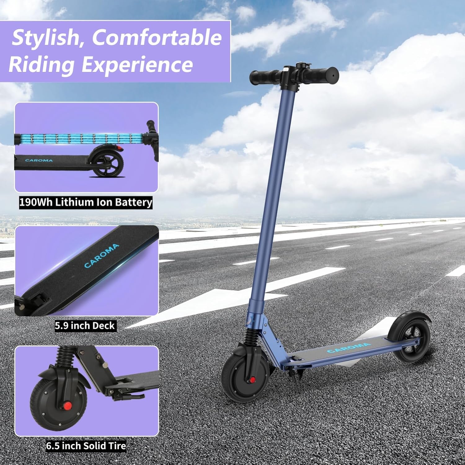 Electric Scooter for Kids Ages 8-12,Height for 3.9-5.8 Ft,250W,Led Display,6/10/15 MPH Adjustable Speed,Up to 120 Mins,Foldable Kids Electric Scooter with Dual Braking System,Max 220 Lbs