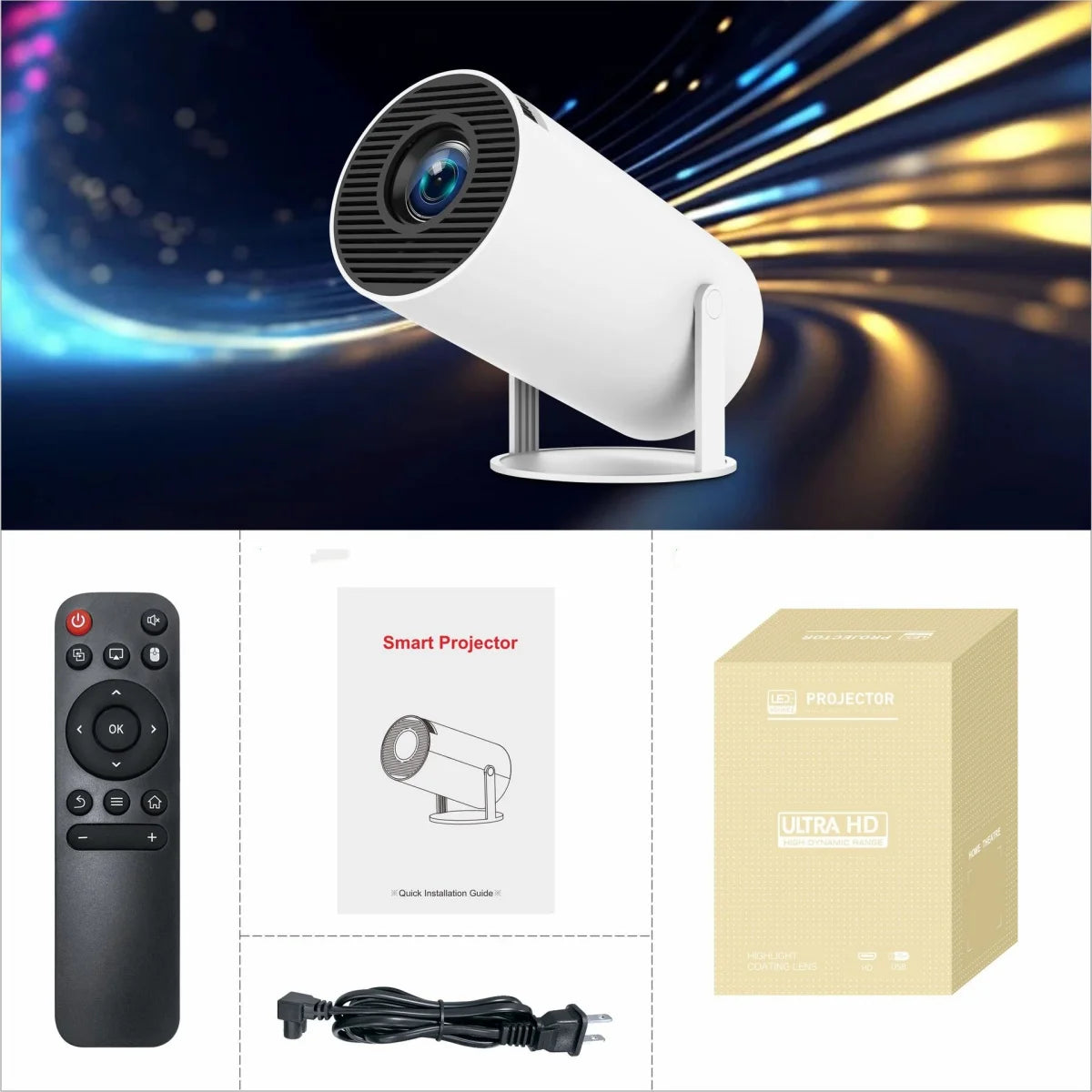 4K Smart Projector Android TV 5G Wifi 6 Freestyle LED Home Theater Cinema BT Home Theater Projector