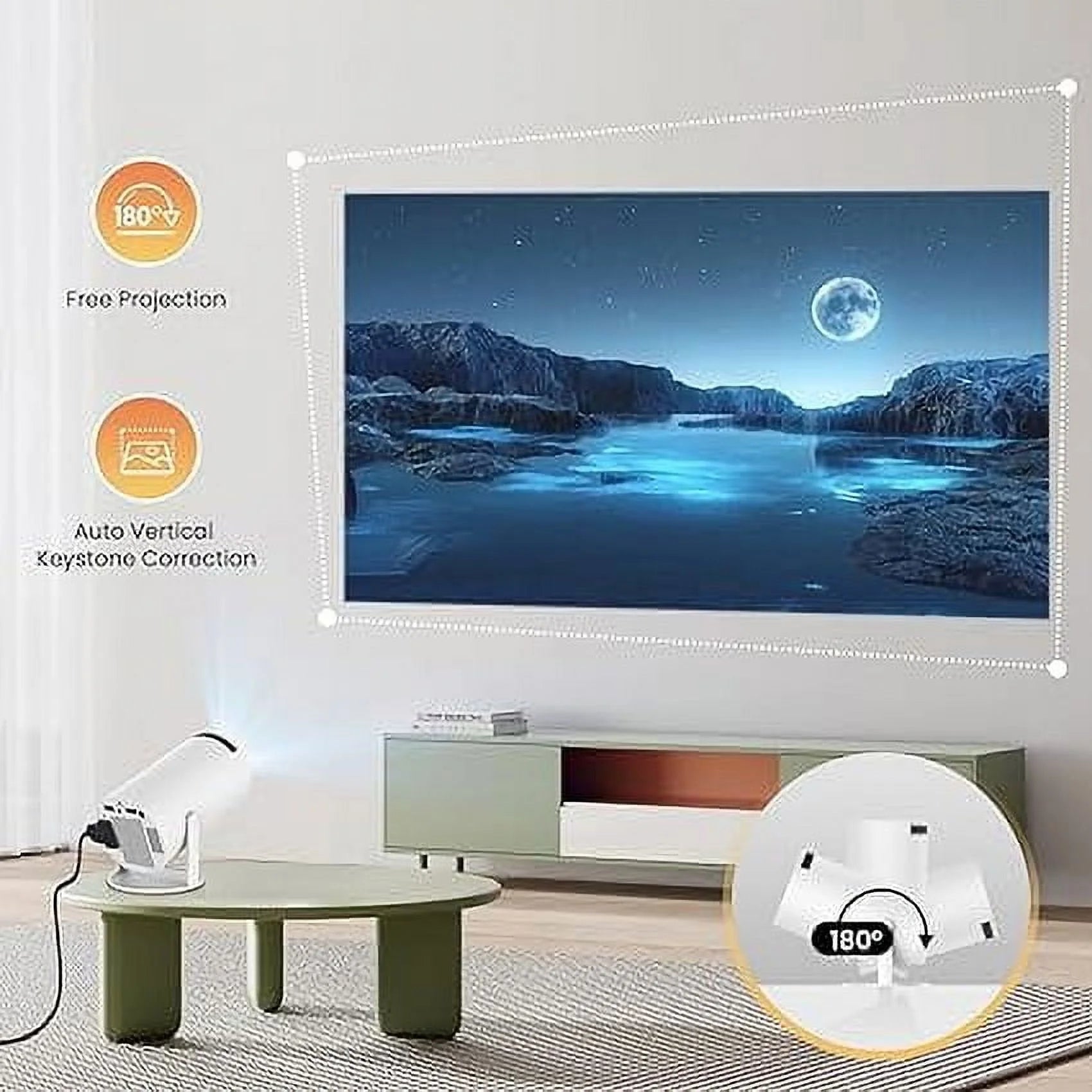 4K Smart Projector Android TV 5G Wifi 6 Freestyle LED Home Theater Cinema BT Home Theater Projector