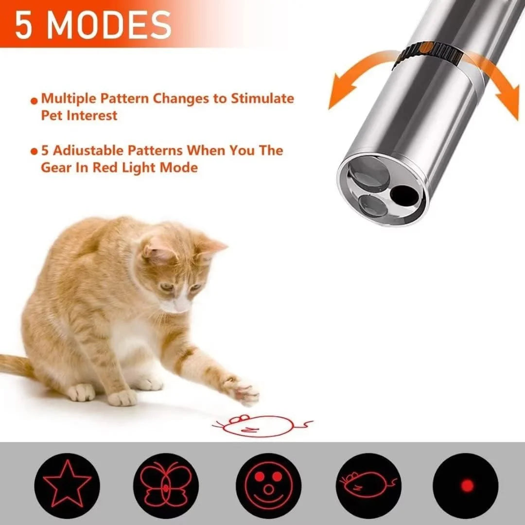 Cat Laser Pointer Toy,Dog Laser Pointer,7 Adjustable Patterns Laser,Long Range 3 Modes Training Chaser Interactive Toy,Usb Recharge